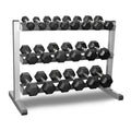 10-40kg Rubber Hex Dumbbell Set With 3-Tier Rack