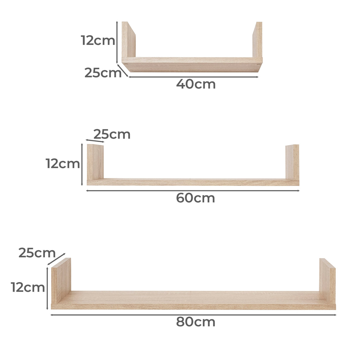 OSLO THREE PIECE SHELF KIT (OAK) — product image 4