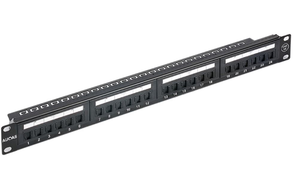 ASTROTEK 24-Port CAT6 UTP RJ45 Patch Panel – 19-inch Rack Mount, Black