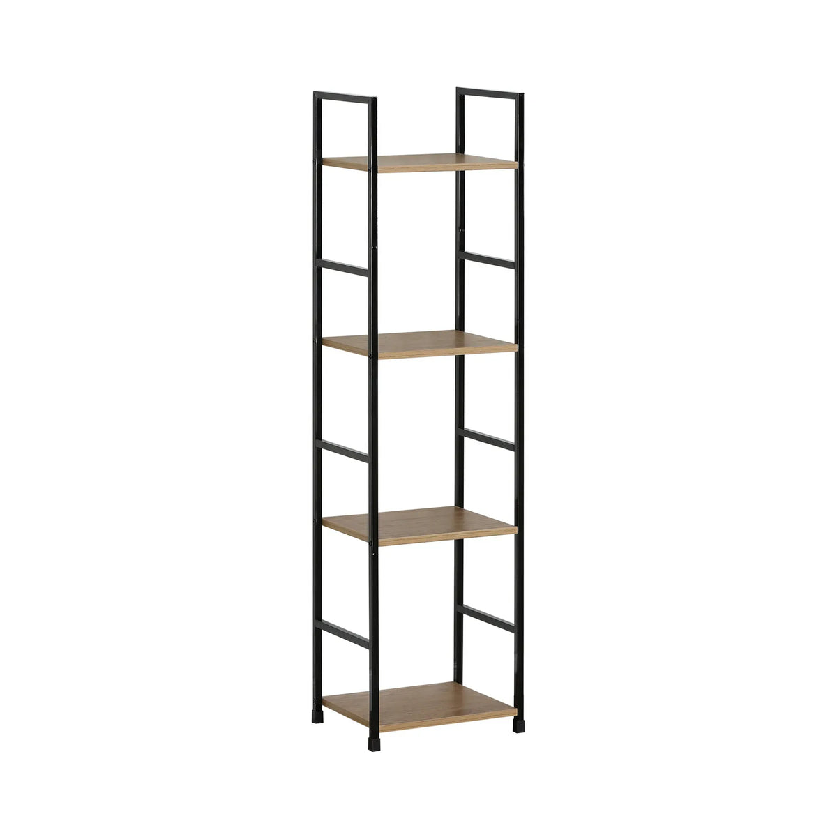 CARLA HOME 4-Tier Slim Ladder Bookshelf – 29.1 × 23.5 × 112cm, Rustic Brown