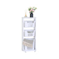 CARLA HOME 3 Tier Rolling Laundry Basket - White with Wheels - Basic - Plastic - 3 - tier Rolling Laundry