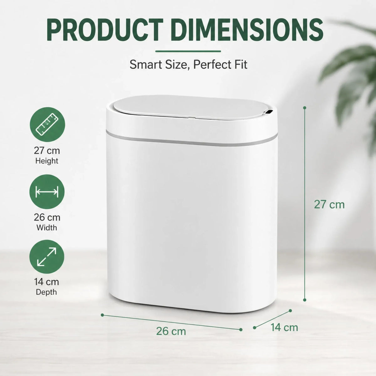 Carla Home White 7L Touchless Motion-Sensor Rubbish Bin — product image 4 of 10