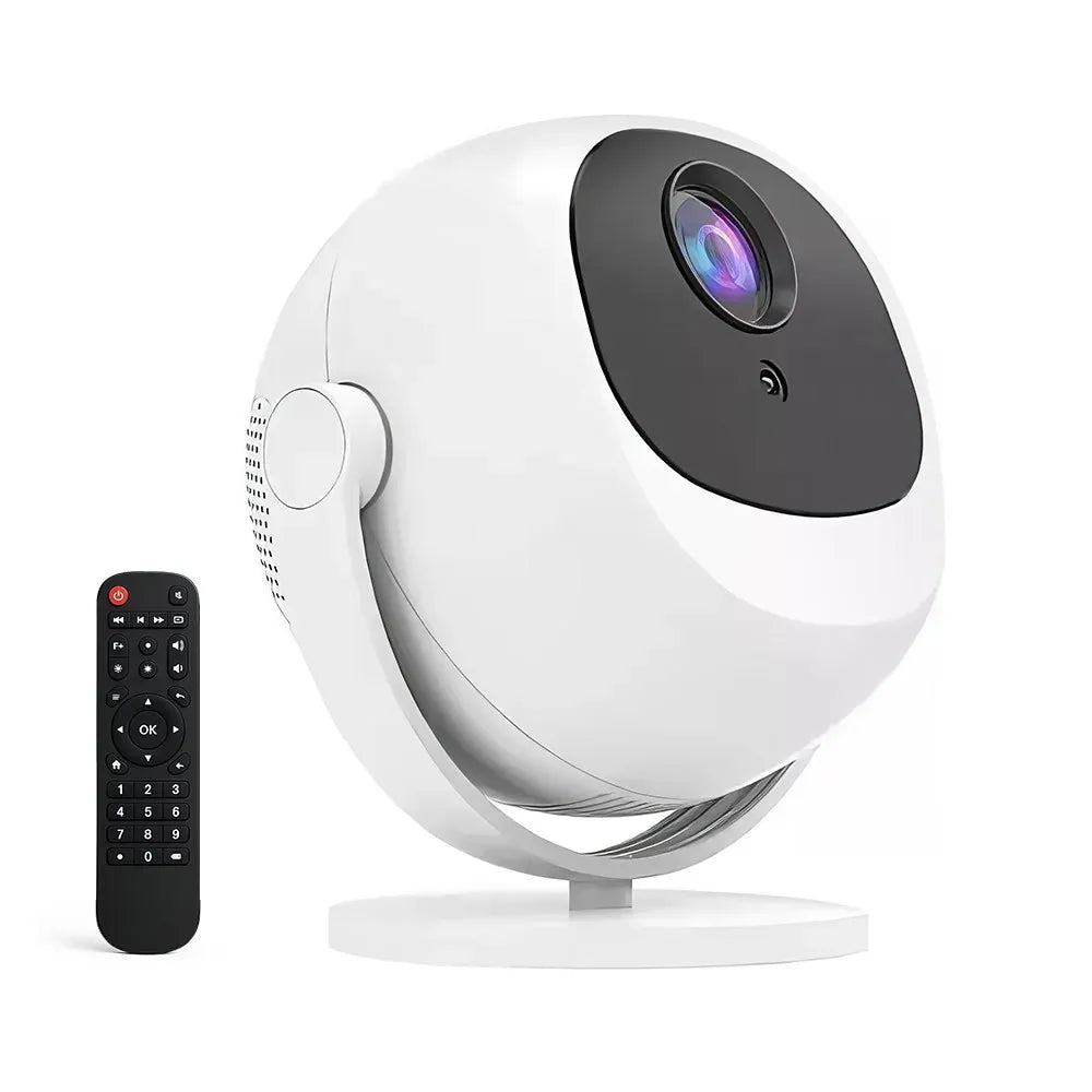 White 5G 4K Smart LED Projector in Black with Bluetooth and WiFi for Home Theater — product image 4