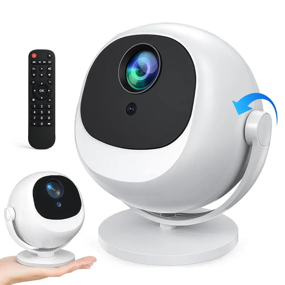 White 5G 4K Smart LED Projector in Black with Bluetooth and WiFi for Home Theater — product image 7
