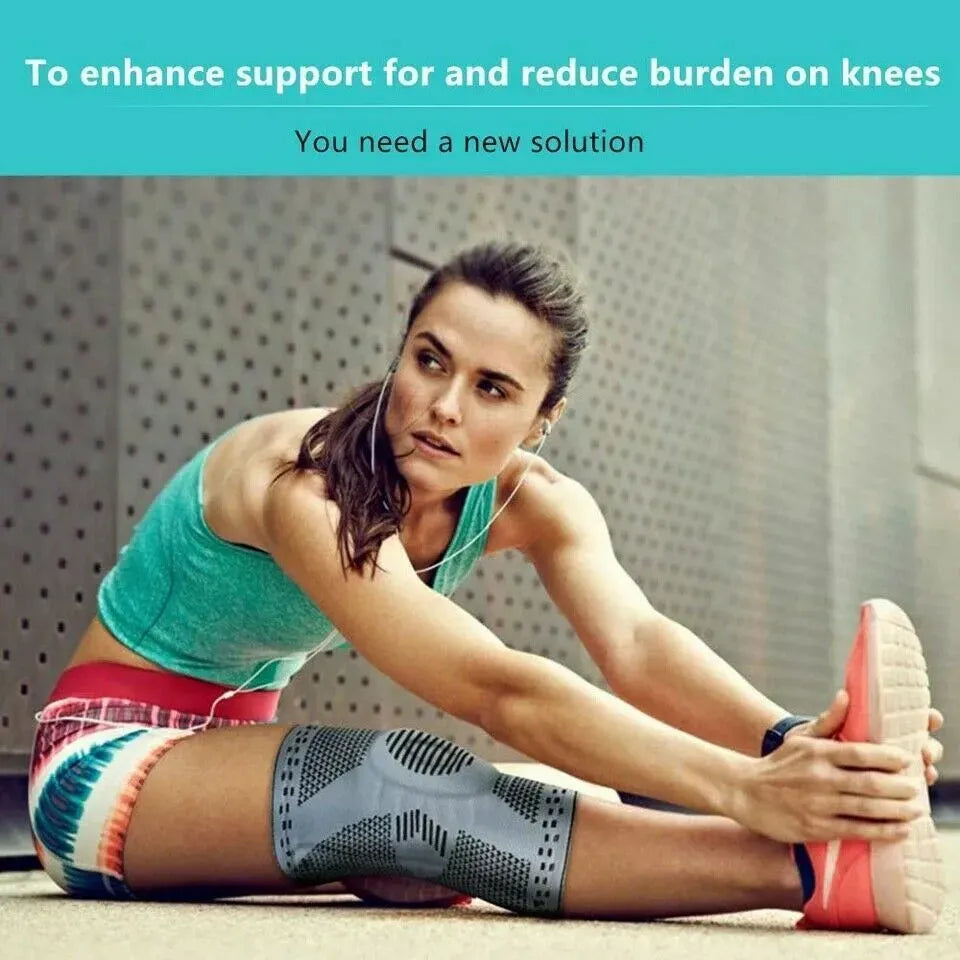 Breathable Knee Support Compression Sleeve – Grey, XL