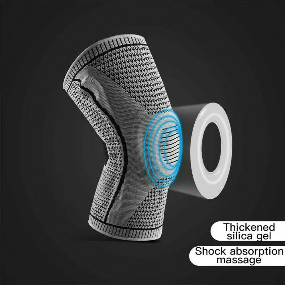 Breathable Knee Support Compression Sleeve – Grey, XL