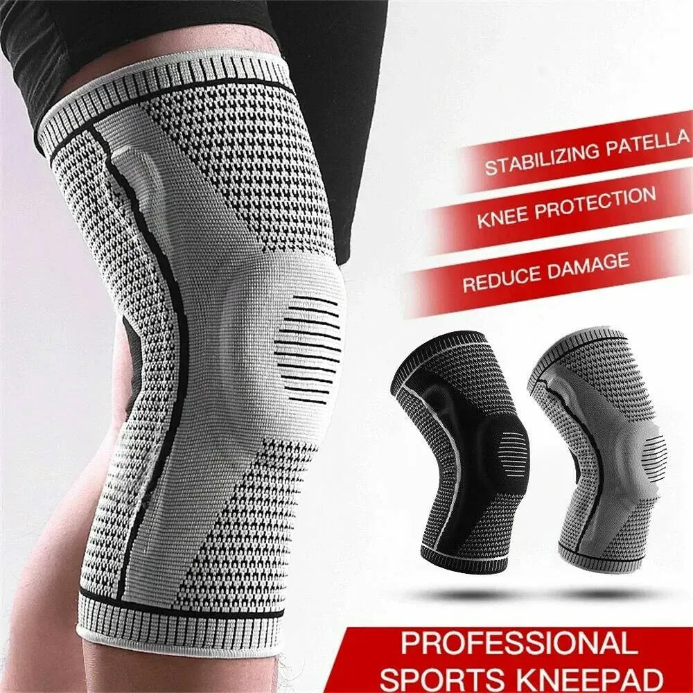 Breathable Knee Support Compression Sleeve – Grey, XL