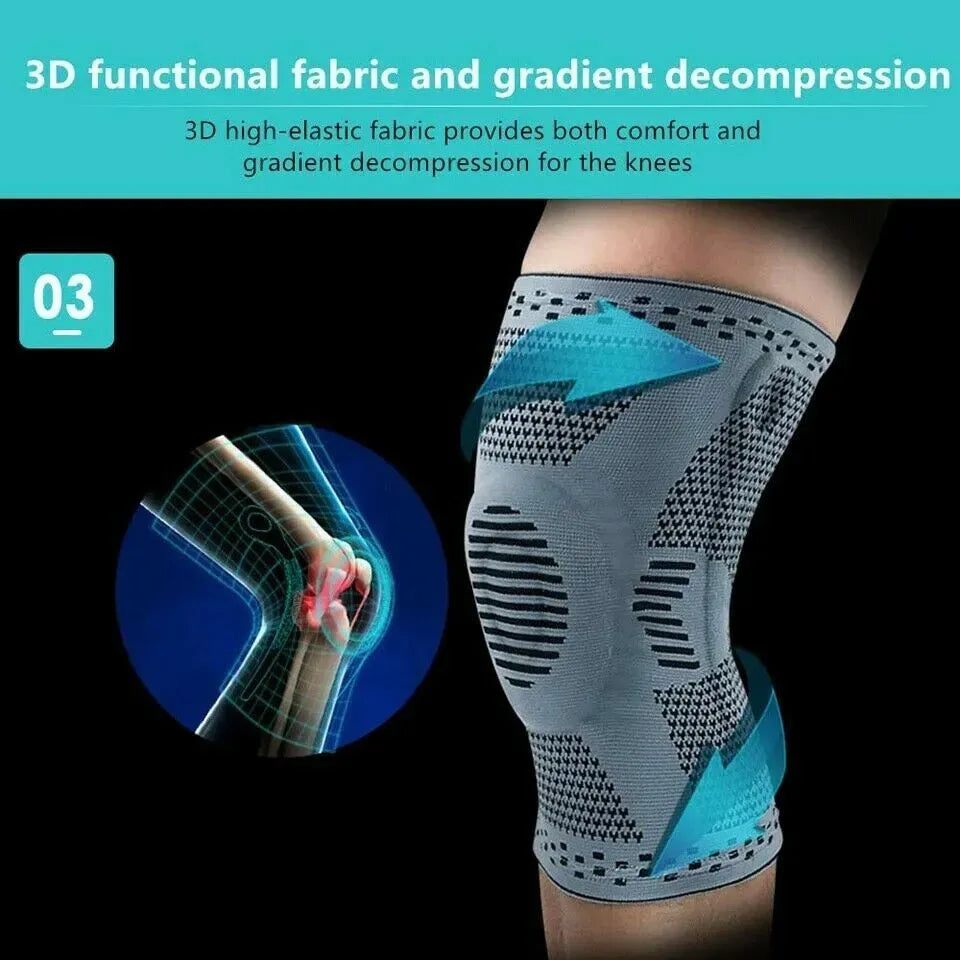 Breathable Knee Support Compression Sleeve – Grey, XL
