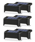 Four-Pack Solar LED Deck & Step Lights – Black, Warm White (59128) — product image 1 of 10