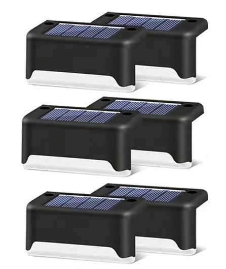 Four-Pack Solar LED Deck & Step Lights – Black, Warm White (59128) — product image 1 of 10