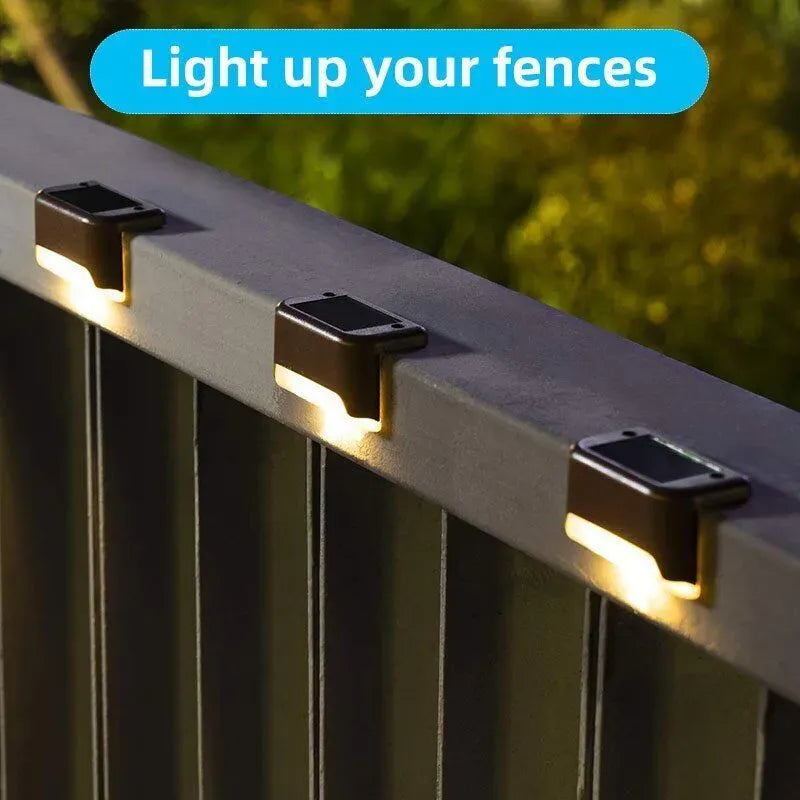 Four-Pack Solar LED Deck & Step Lights – Black, Warm White (59128) — product image 2 of 10