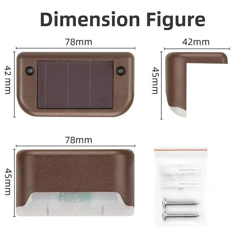 Four-Pack Solar LED Deck & Step Lights – Black, Warm White (59128) — product image 4 of 10