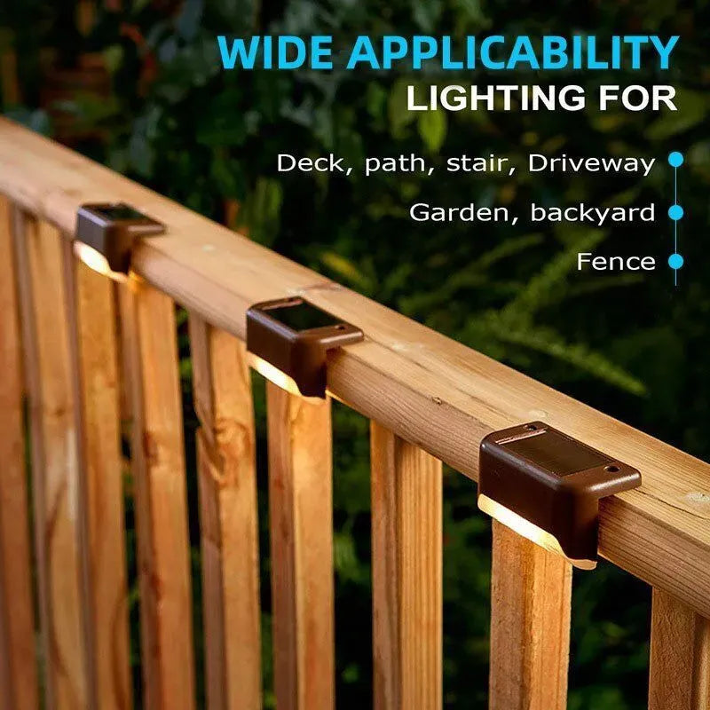Four-Pack Solar LED Deck & Step Lights – Black, Warm White (59128) — product image 5 of 10