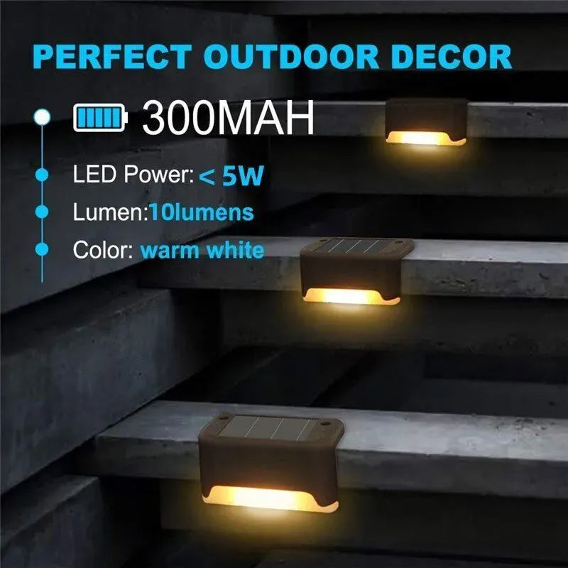 Four-Pack Solar LED Deck & Step Lights – Black, Warm White (59128) — product image 6 of 10