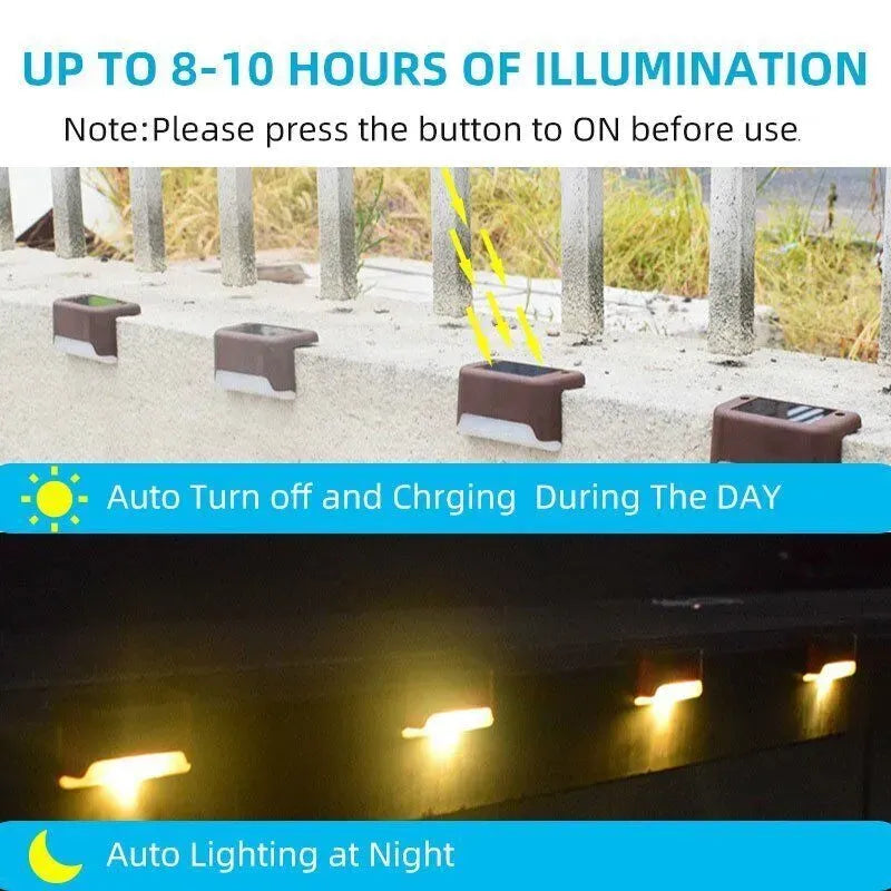 Four-Pack Solar LED Deck & Step Lights – Black, Warm White (59128) — product image 7 of 10