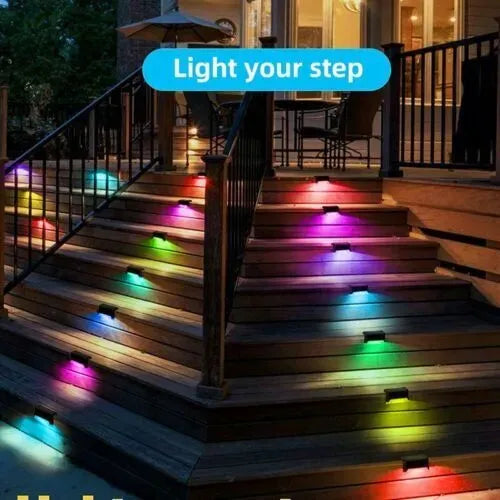 Four-Pack Solar LED Deck & Step Lights – Black, Warm White (59128) — product image 8 of 10