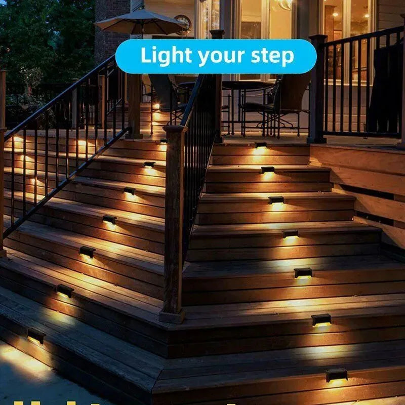 Four-Pack Solar LED Deck & Step Lights – Black, Warm White (59128) — product image 9 of 10