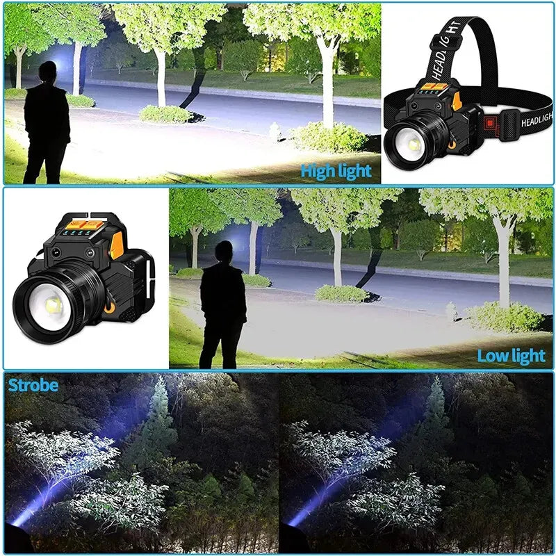 USB-Rechargeable T6 LED Motion-Sensor Headlamp – Black — product image 2 of 7