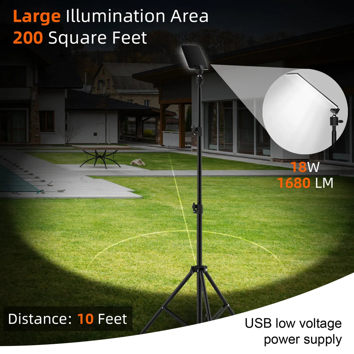 Telescopic Tripod LED Work Light – Black, Adjustable to 1.8 m — product image 8 of 10
