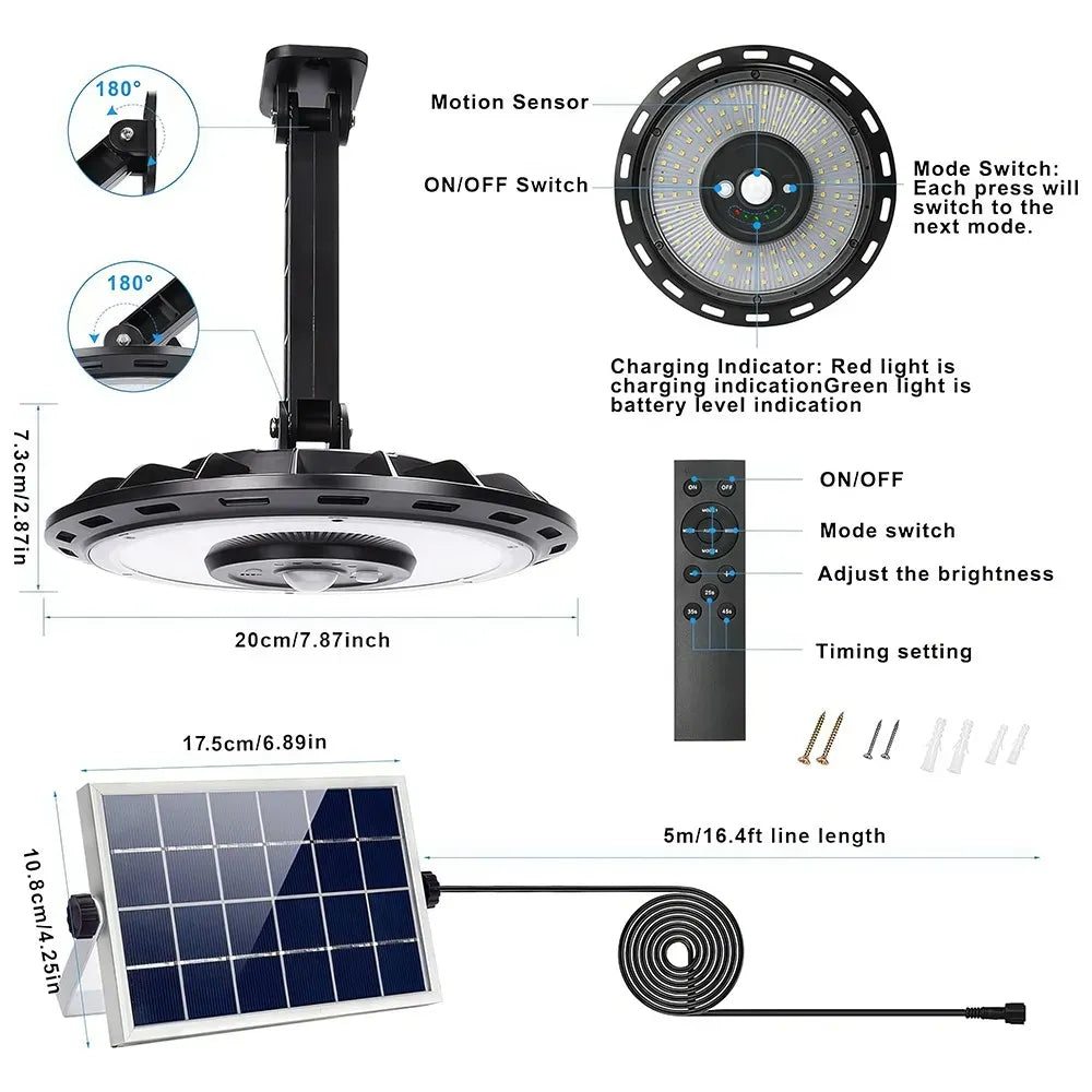 Solar Motion-Sensor Dual-Head Outdoor LED Light – Two Solar Panels, Black — product image 2 of 10
