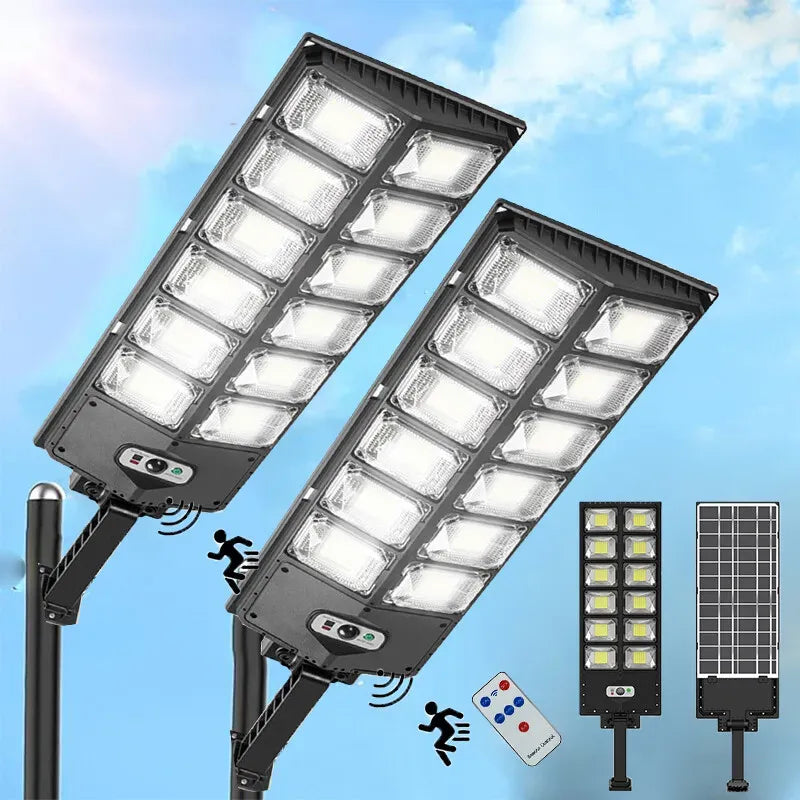 Two-Pack Outdoor Solar Motion-Sensor Street Lights – 504 LEDs Each — product image 1 of 10
