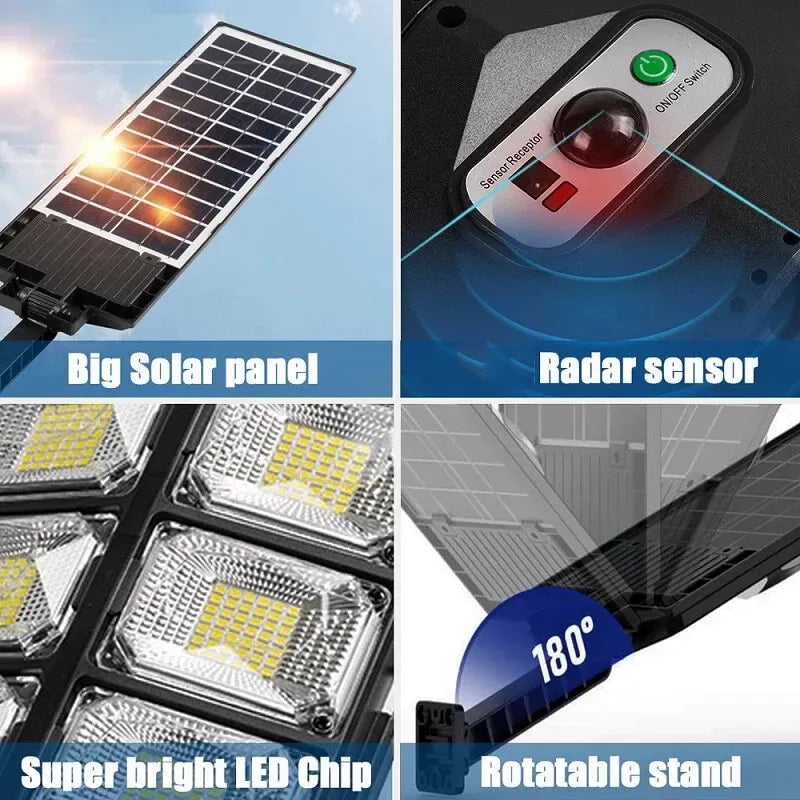 Two-Pack Outdoor Solar Motion-Sensor Street Lights – 504 LEDs Each — product image 9 of 10