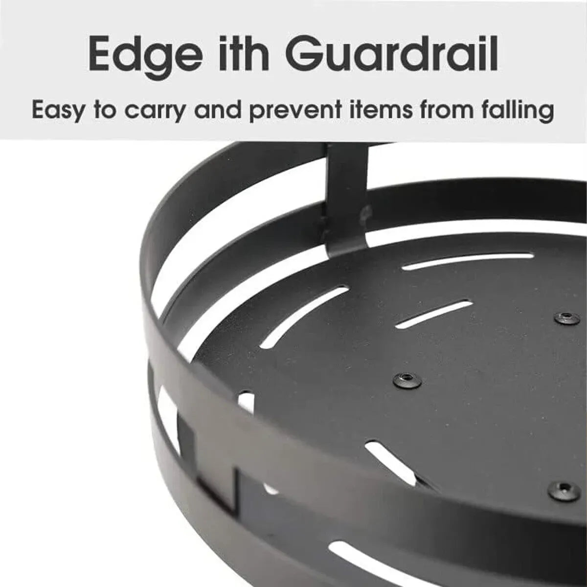 Two-Tier Black Carbon Steel Rotating Spice Rack