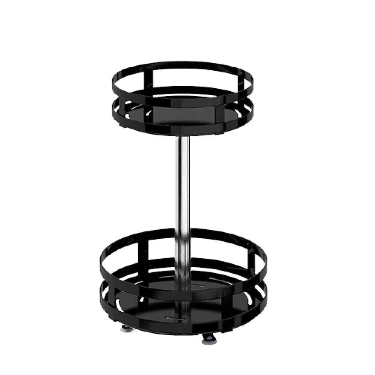 Two-Tier Black Carbon Steel Rotating Spice Rack