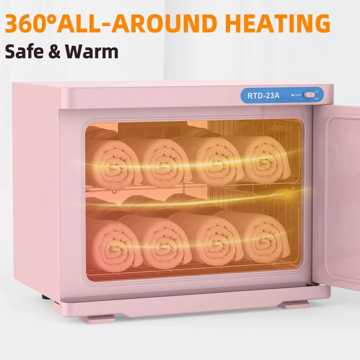 Pink 23L Hot Towel Warmer Cabinet with UV Sterilizer for Salon and Home Use — product image 4 of 10