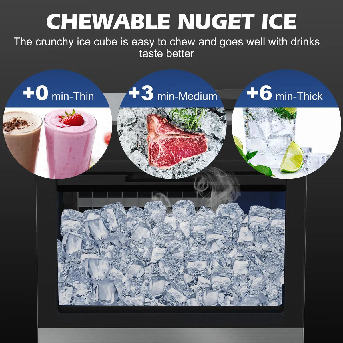 Commercial Stainless Steel Ice Maker – Up to 45 kg/Day, Silver