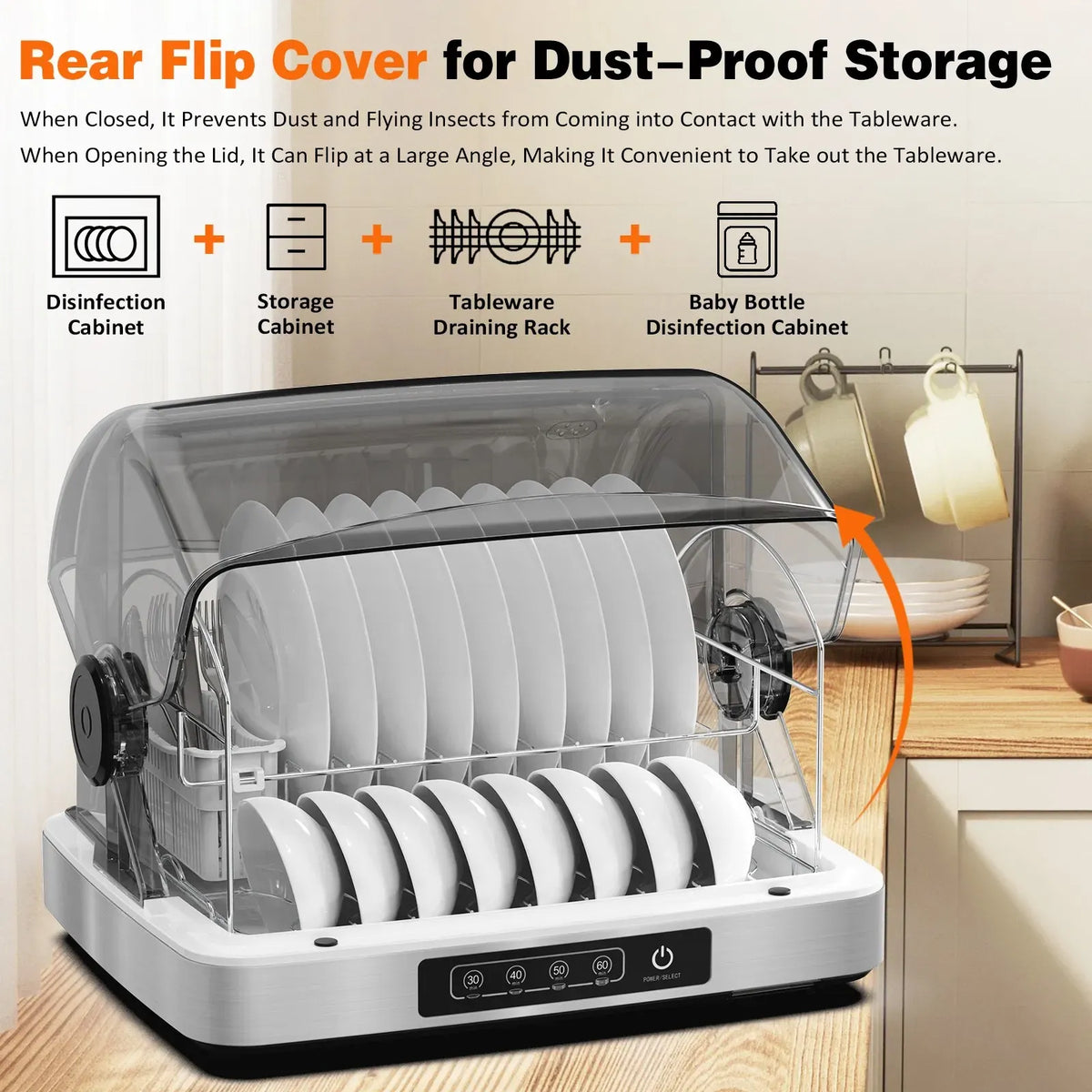 Hot-Air Countertop Drying Cabinet – 32 L Capacity Unverified, Black