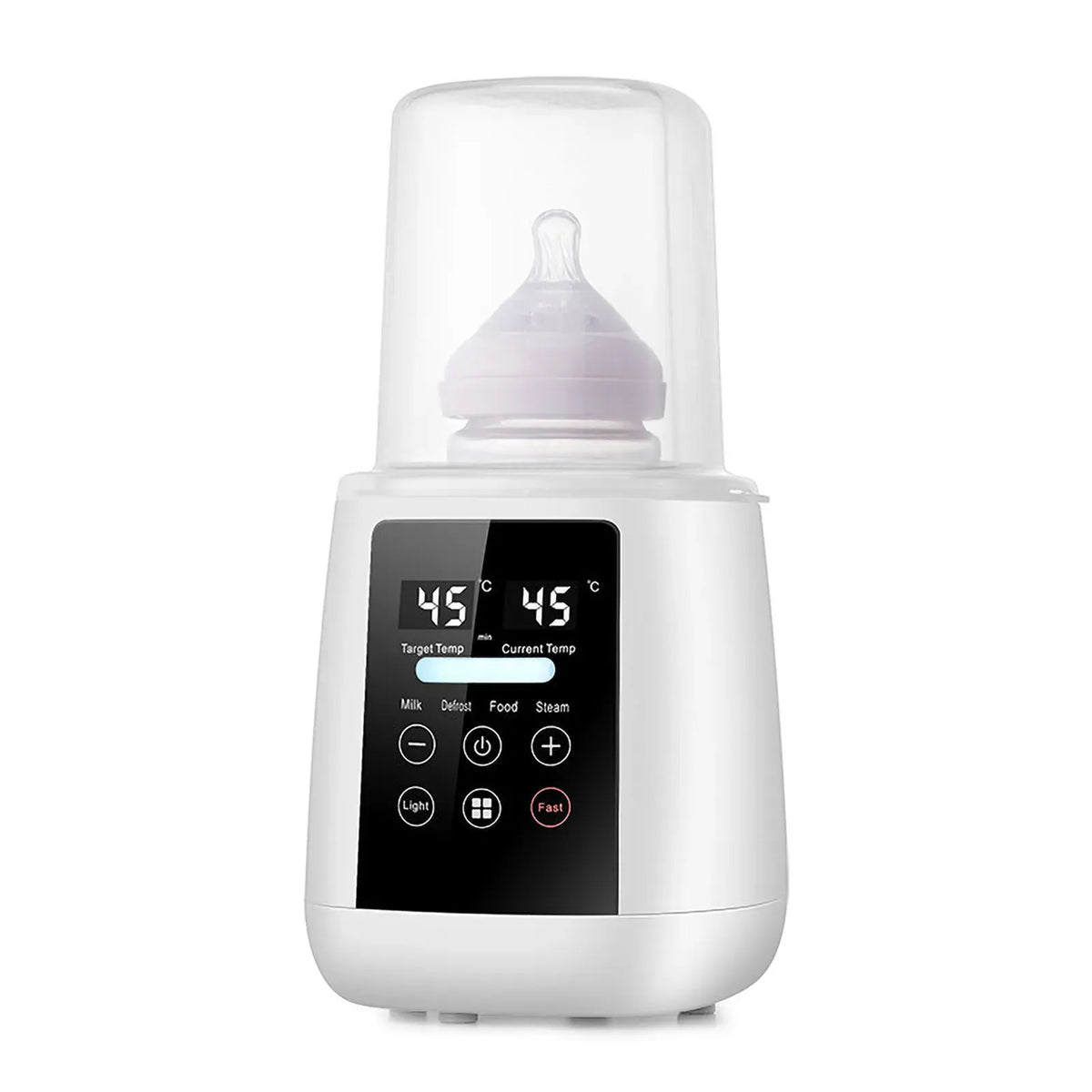 Black Baby Bottle Warmer with LCD Display and Adjustable Temperature
