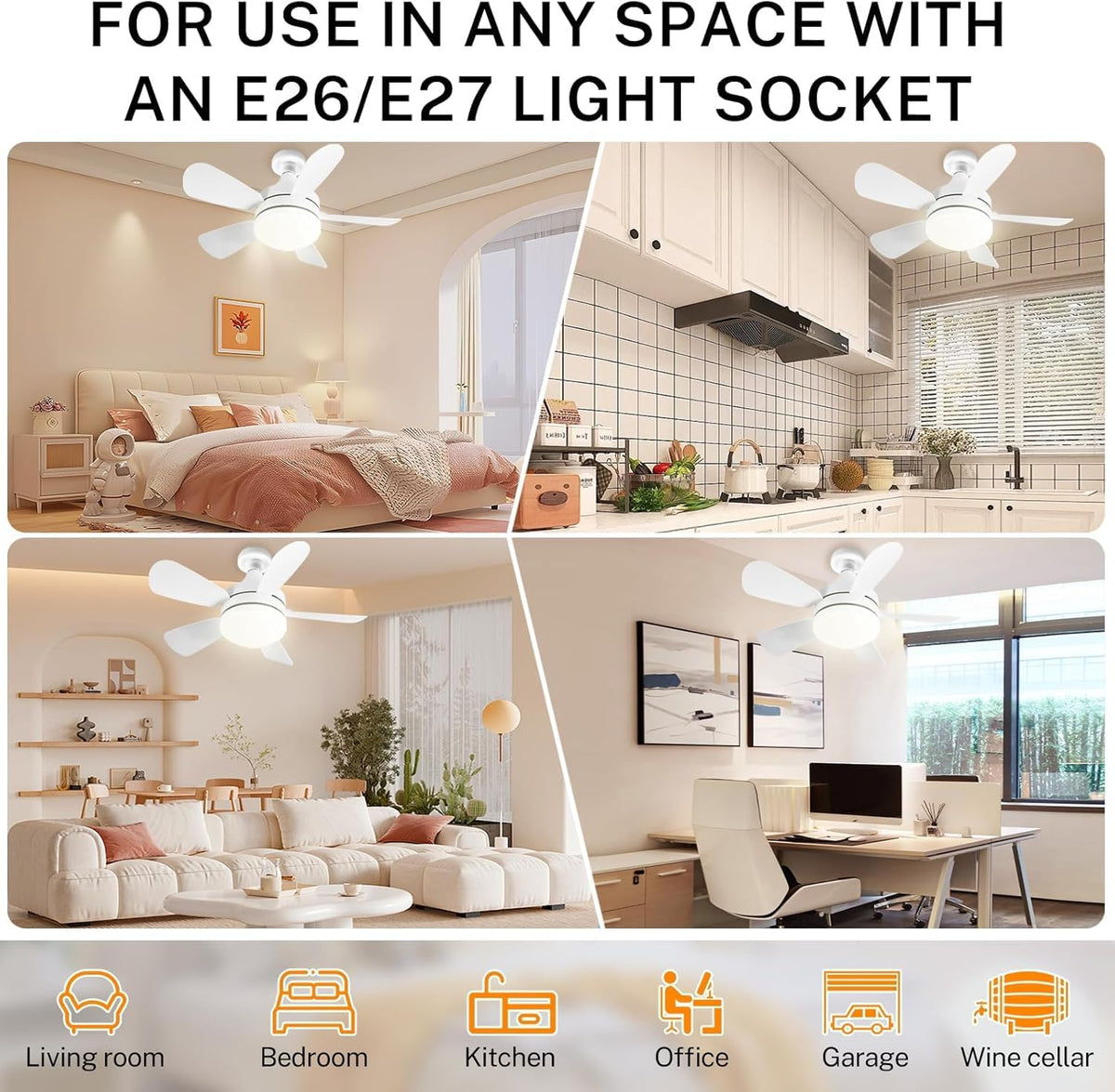 16.5-Inch Ceiling Fan with LED Light and 3-Speed Remote