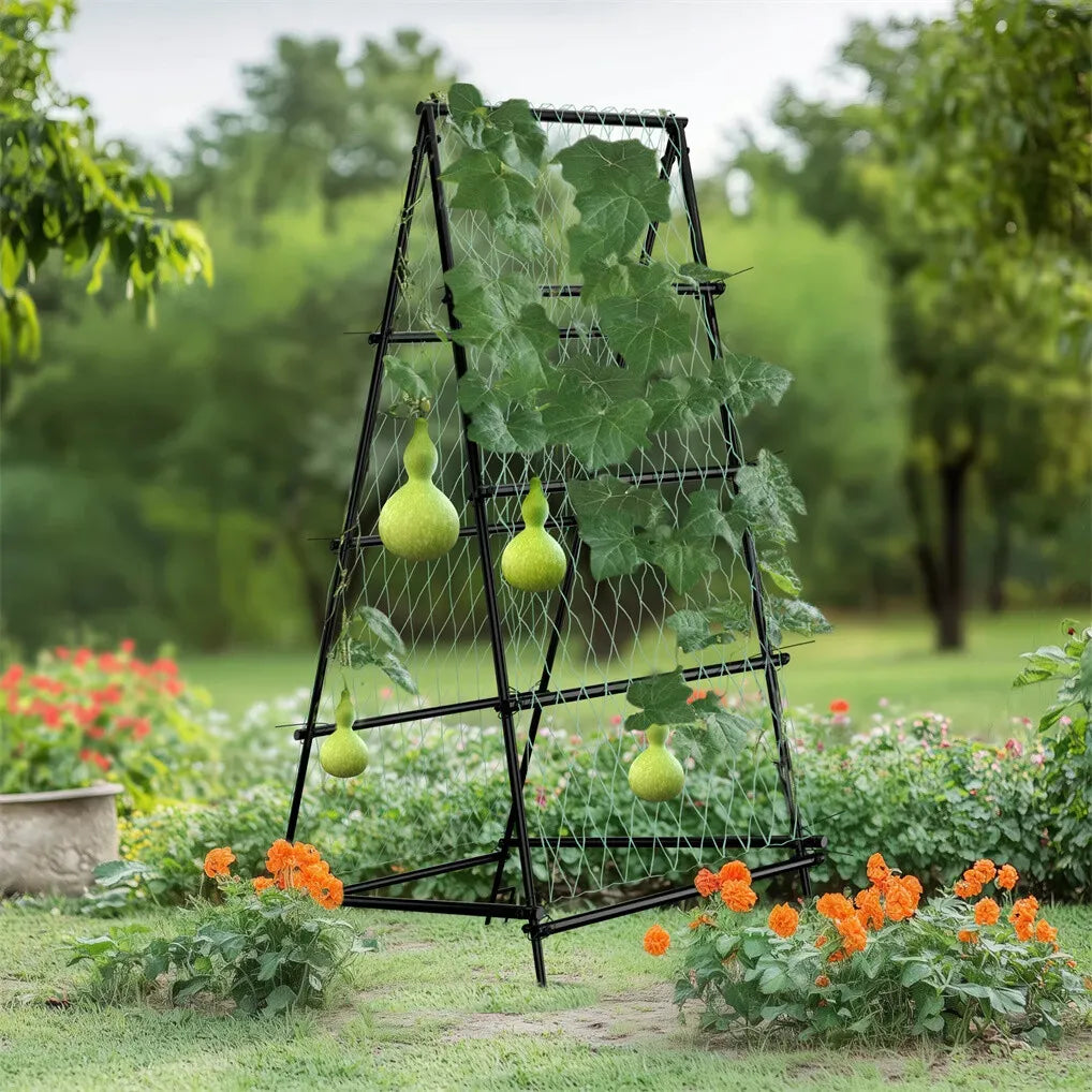 Heavy-Duty A-Frame Garden Trellis with Climbing Net, 105 × 105 × 176 cm