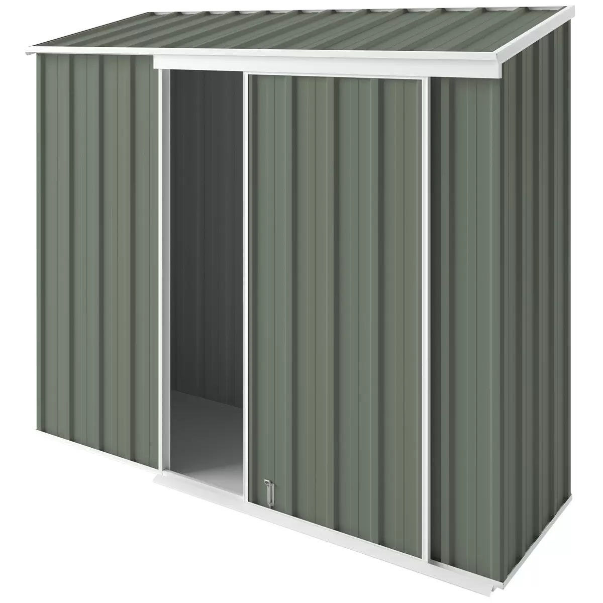 Narrow Sliding-Door Garden Shed 2.25 × 0.78m – Mist Green