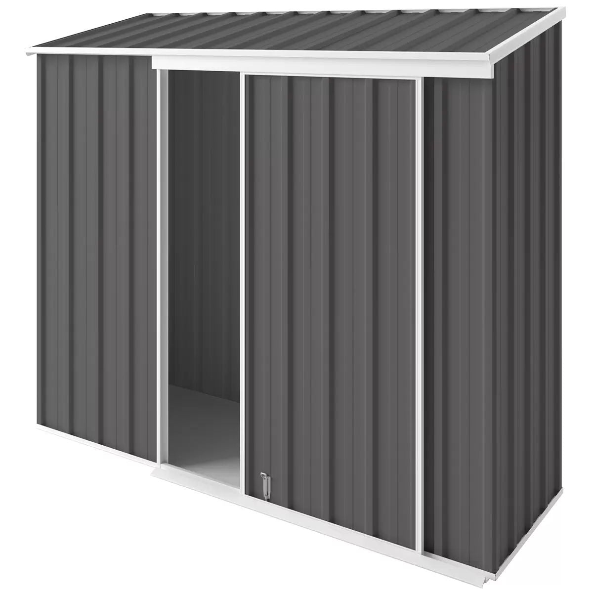 Narrow Sliding-Door Garden Shed 2.25 × 0.78m – Slate Grey