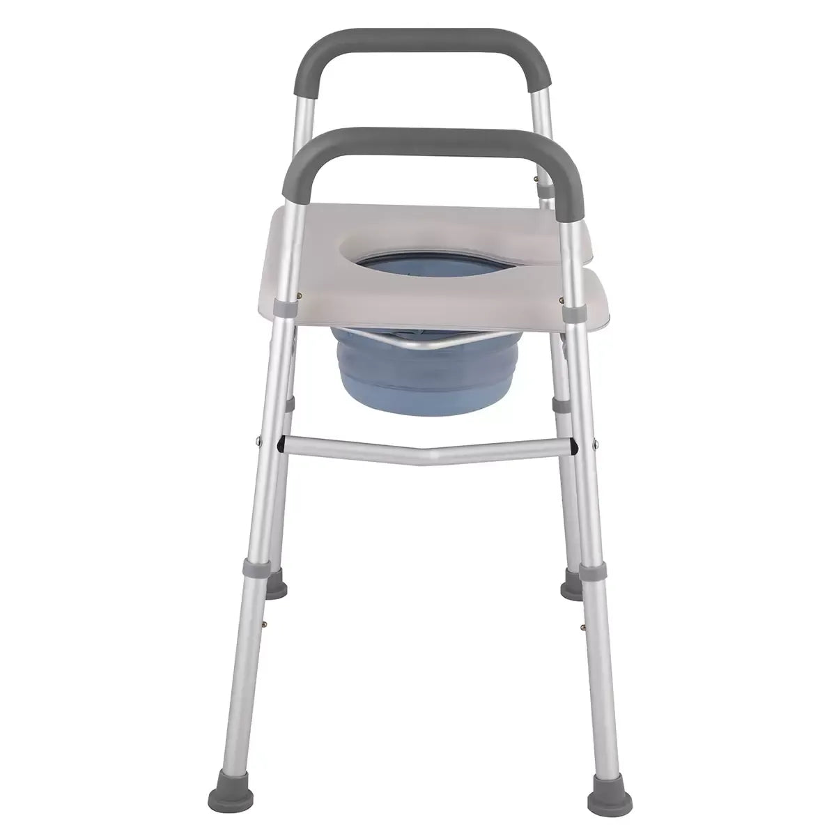 White 3-in-1 Adjustable Bedside Commode and Shower Chair – 135kg — product image 4