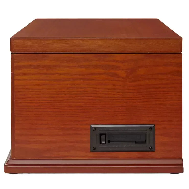 Wood Bluetooth Turntable With AM/FM Radio, CD Player, Paprika — product image 4