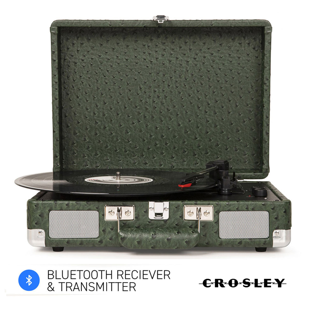Crosley Cruiser Plus Bluetooth Turntable 3 Speed Ostrich Green — product image 2