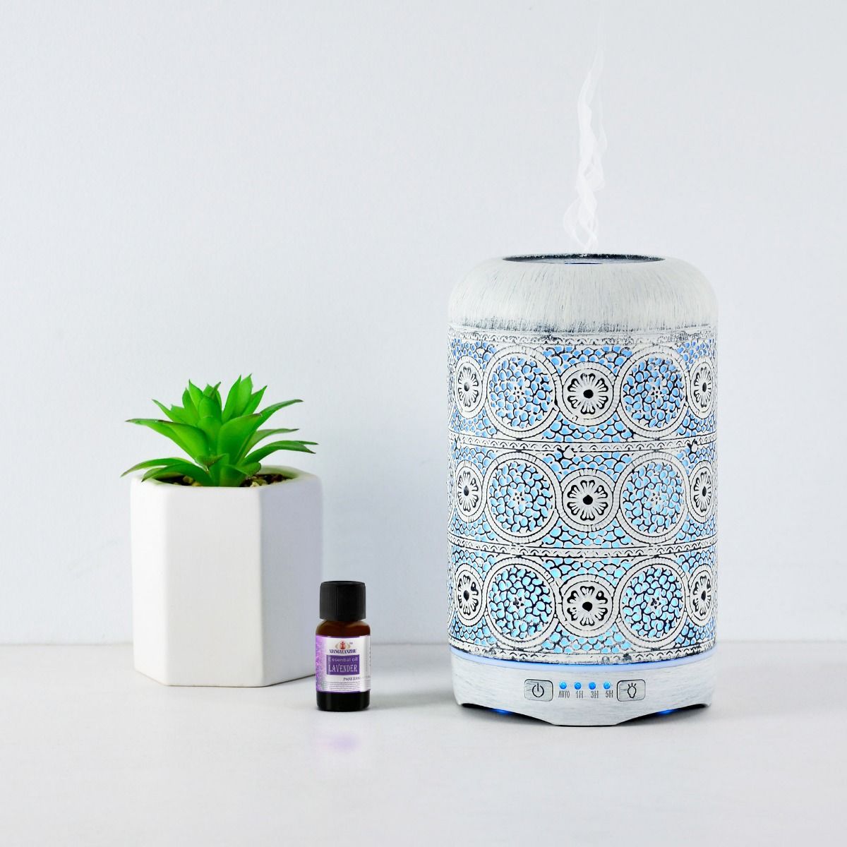 activiva 260ml Metal Essential Oil and Aroma Diffuser-Vintage White — product image 2