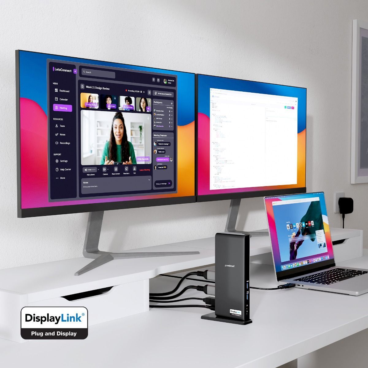 mbeat USB-C/A Dual HDMI DisplayLink® Docking Station — product photo 3