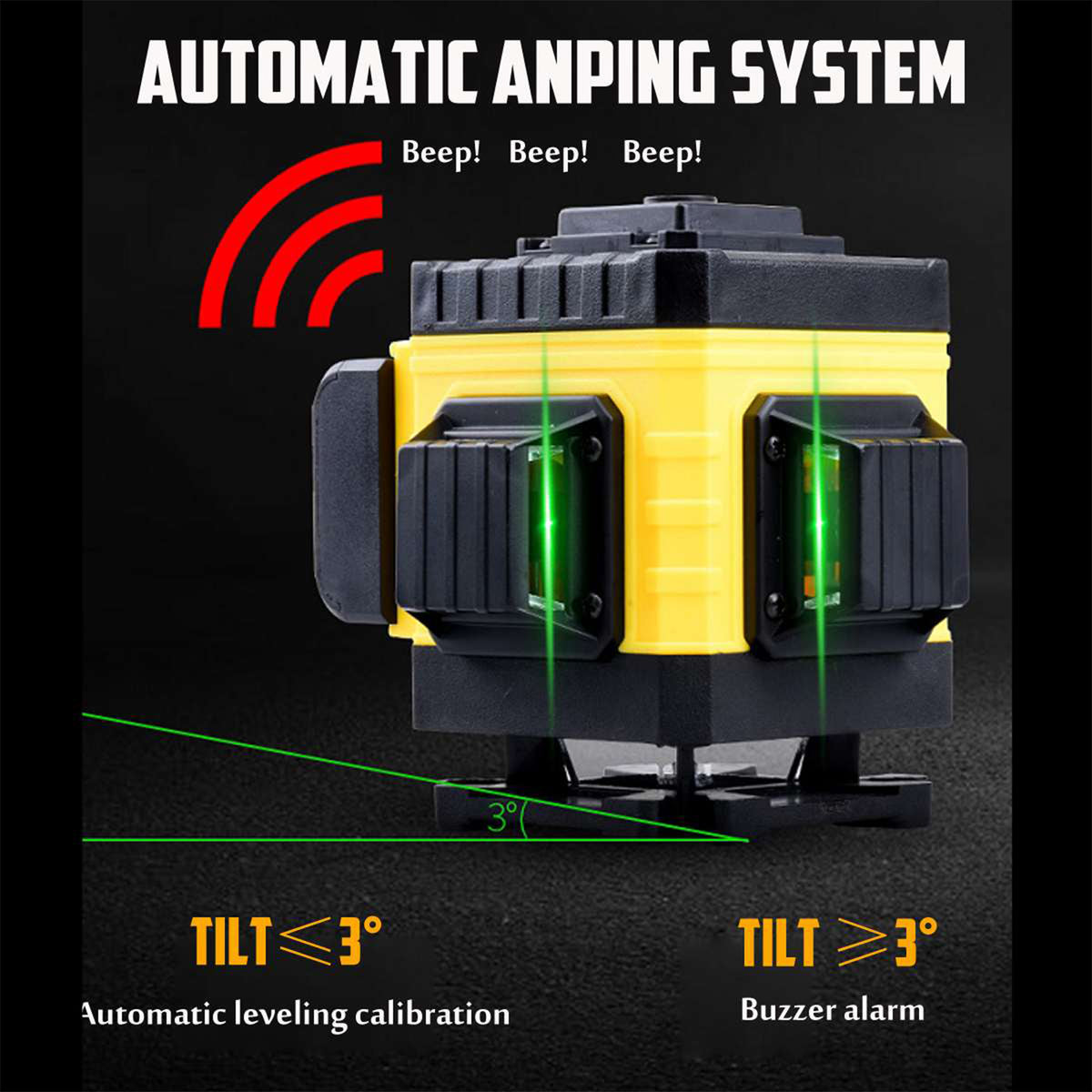 4D 16-Line 360° Green Cross-Line Laser Level