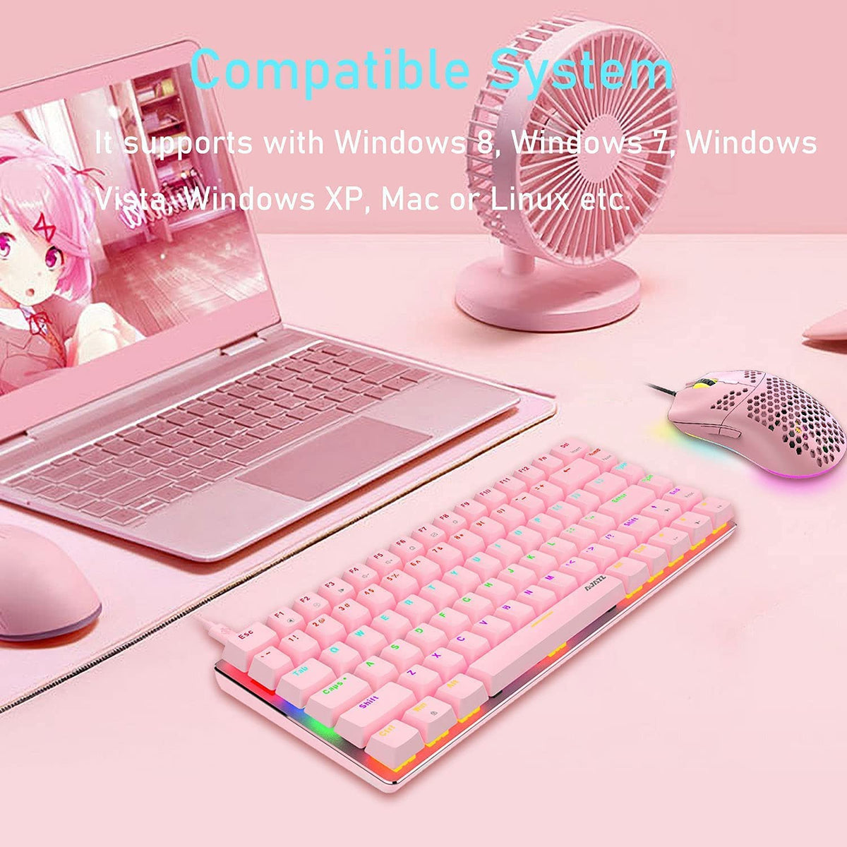 AK33 82 keys Compact Gaming Mechanical Keyboard with Anti-ghosting Keys for Game – product photo 2