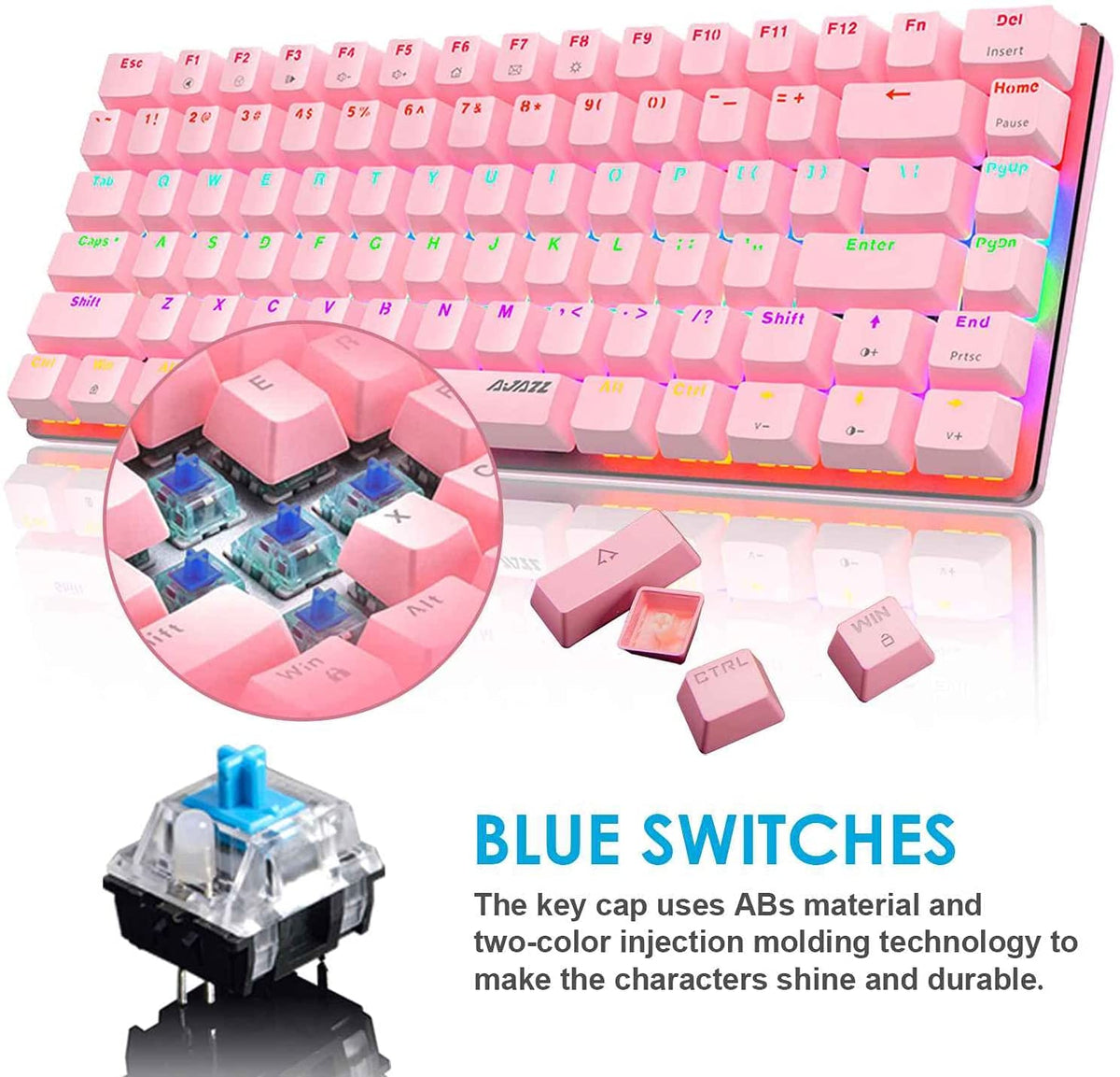 AK33 82 keys Compact Gaming Mechanical Keyboard with Anti-ghosting Keys for Game – product photo 4