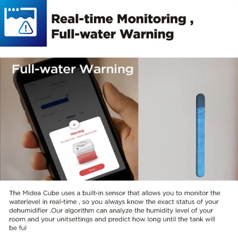 Midea Cube dehumidifier with smart wi-fi, 12L tank for up to 20L per day dehumidification MDDM20 — product image 4
