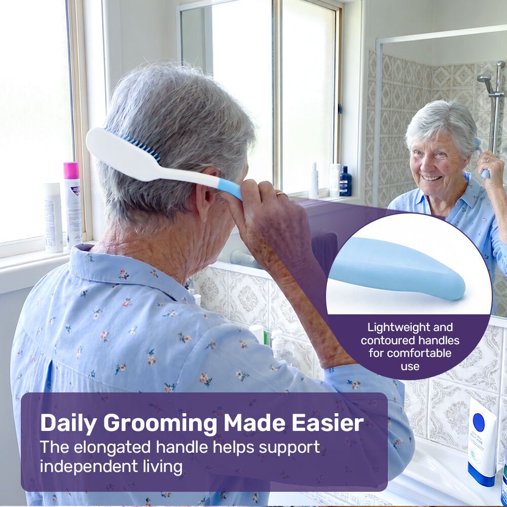 EQUIPMED Long-Handle Hair Brush and Comb Set