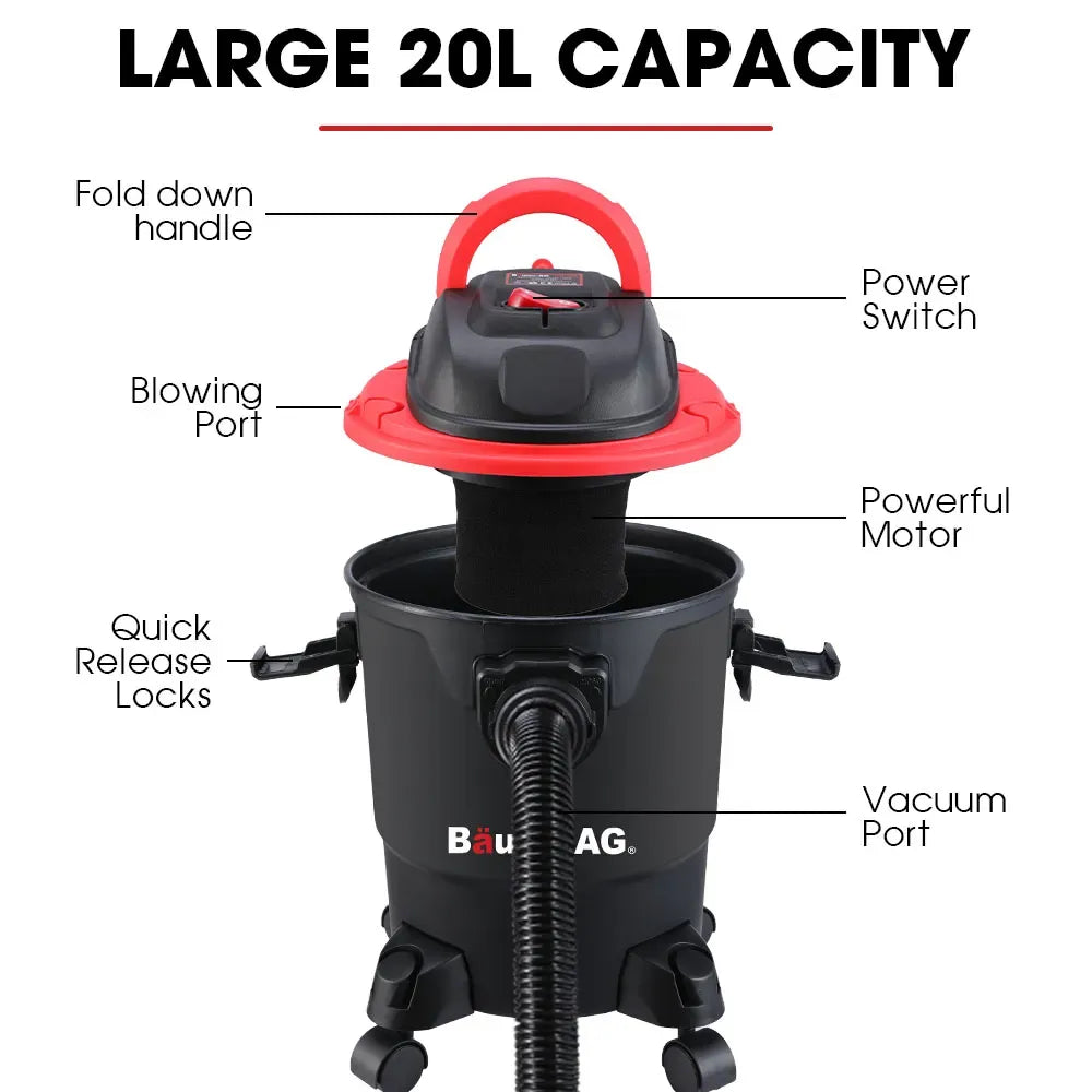 Baumr-AG 20L 1200W Wet and Dry Vacuum Cleaner, with Blower, for Car, Workshop, Carpet — product image 2