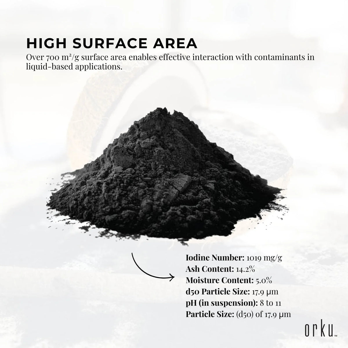 Orku 5Kg Activated Carbon Powder Coconut Charcoal - Water Filtration