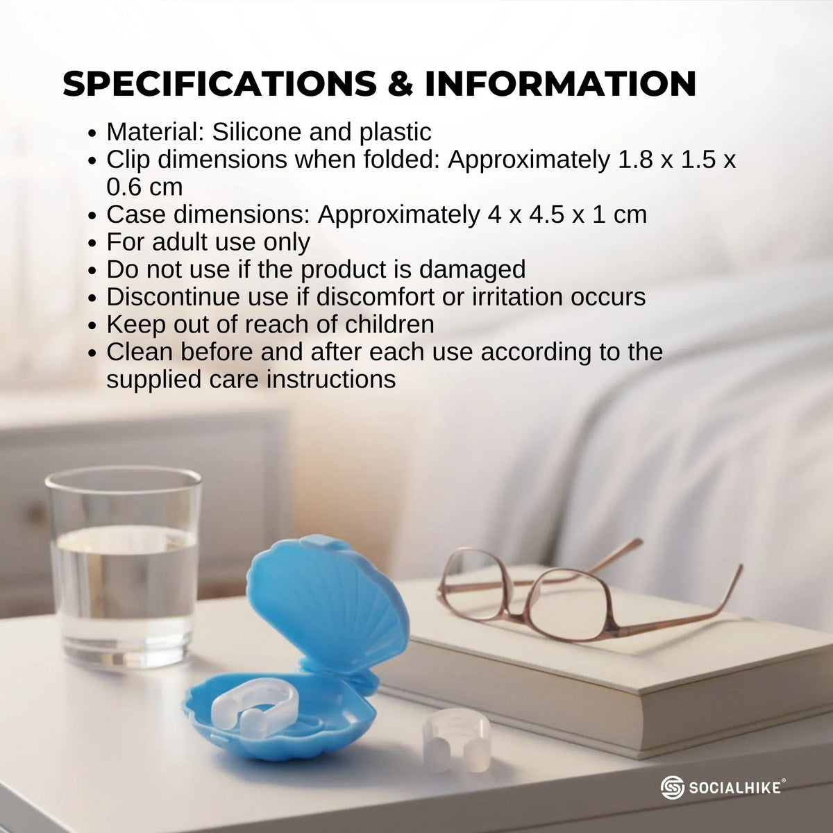 Social Hike Silicone Nasal Clips with Cases – 5 Pack