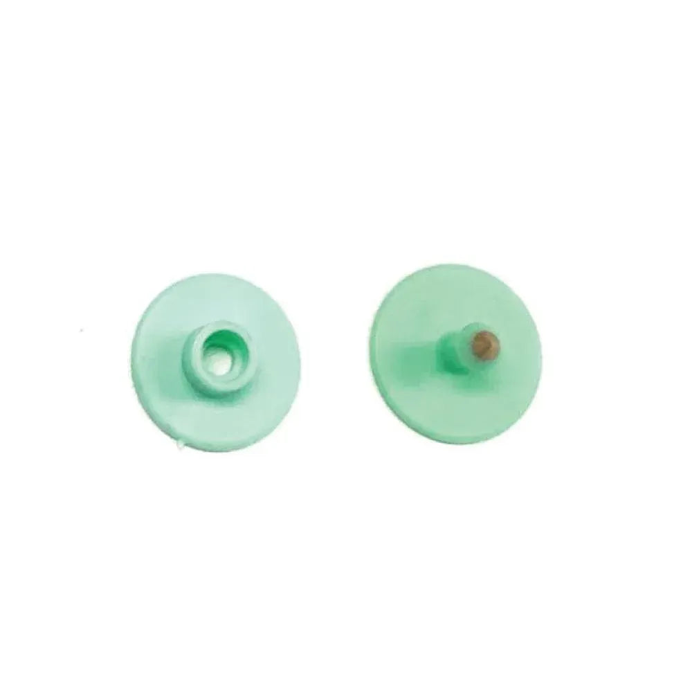 Blank Round Livestock Ear Tags with Pins, 100-Pack, Green